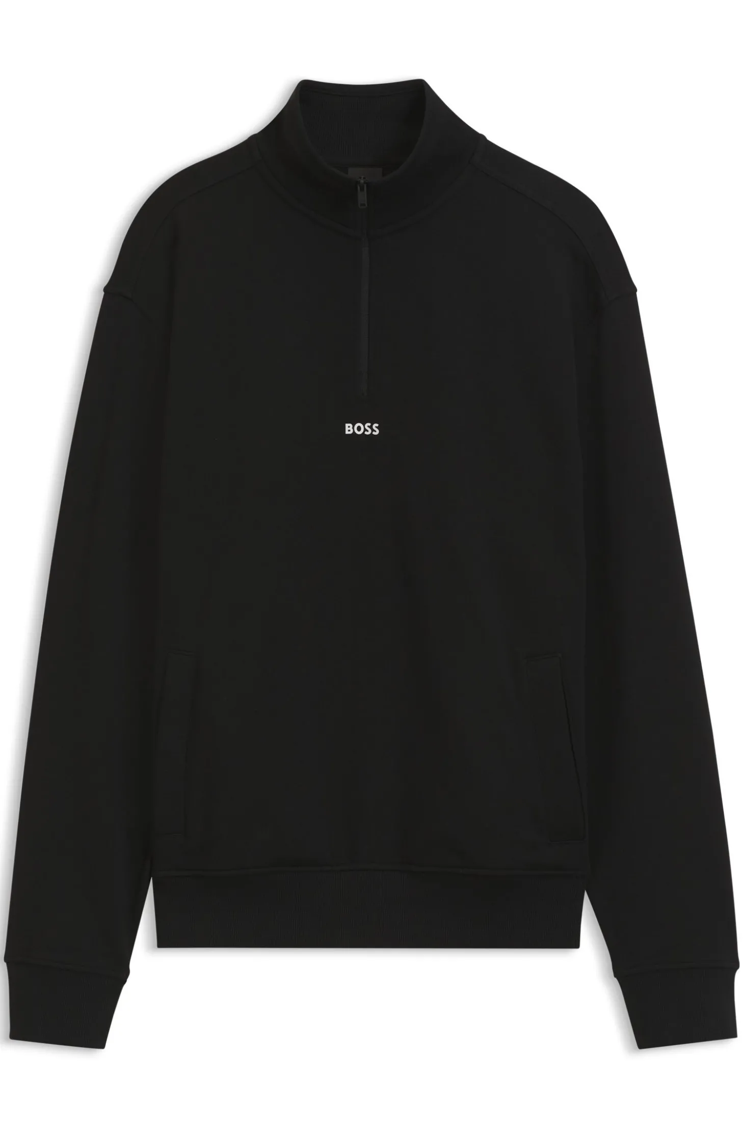 Sweatshirt aus Baumwoll-Terry mit kurzem Reißverschluss