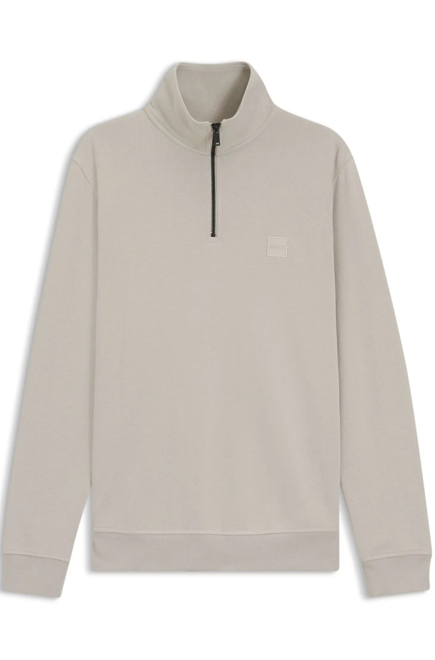 Sweatshirt aus Baumwoll-Terry mit Troyerkragen