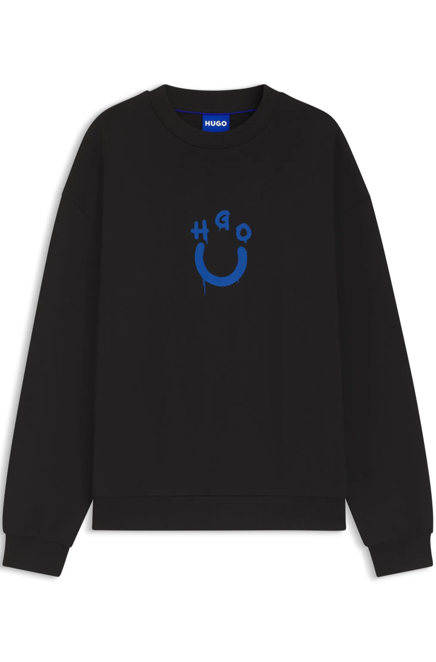 Sweatshirt aus Baumwoll-Terry mit Happy HUGO