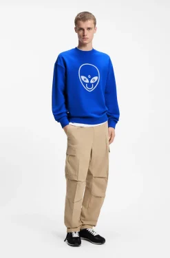 Sweatshirt aus Baumwoll-Terry mit Logo-Artwork