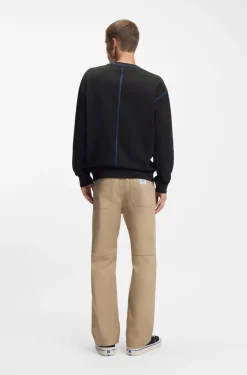 Sweatshirt aus Baumwoll-Terry mit Logo und kontrastfarbenen Nähten