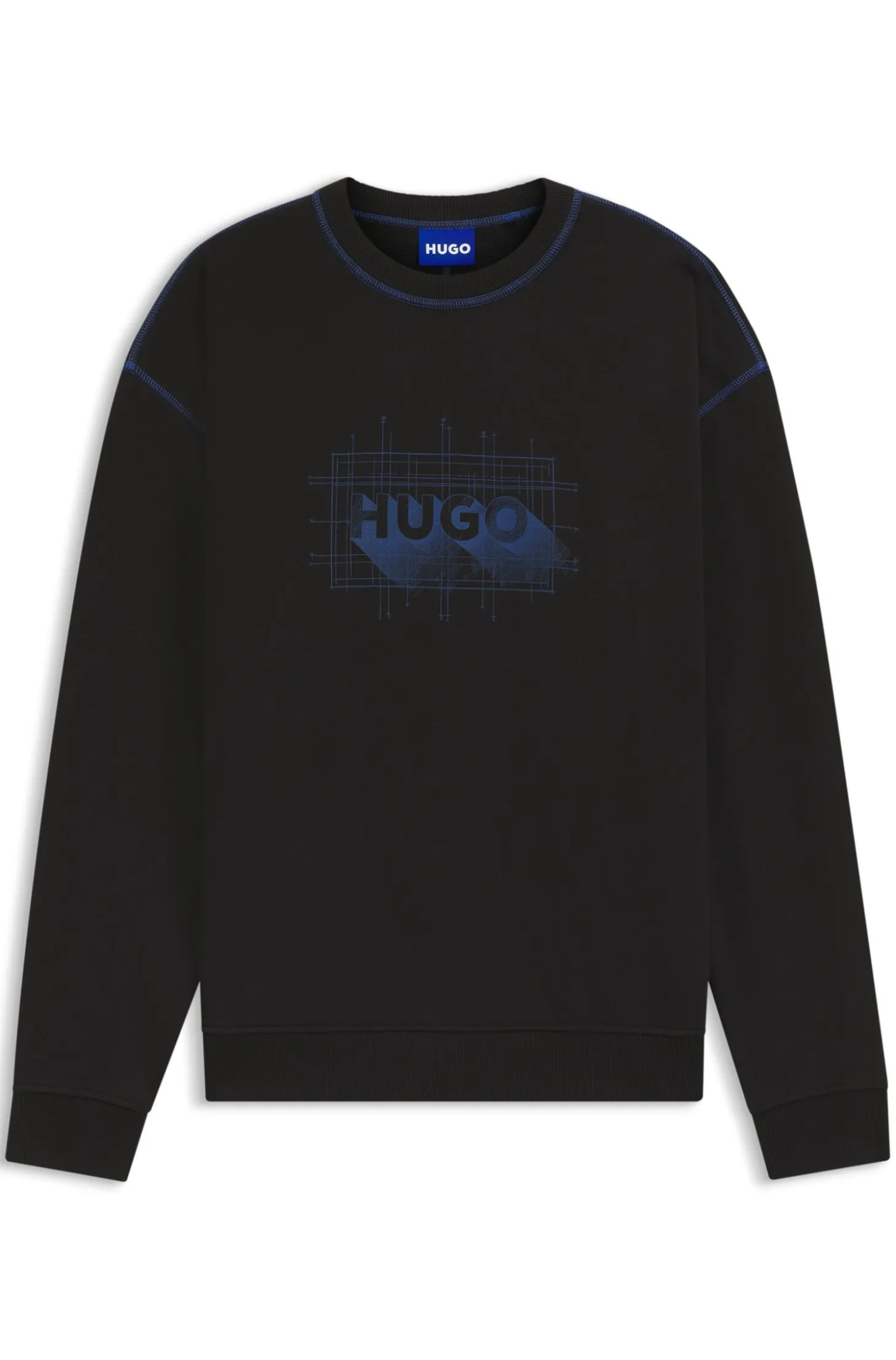 Sweatshirt aus Baumwoll-Terry mit Logo und kontrastfarbenen Nähten