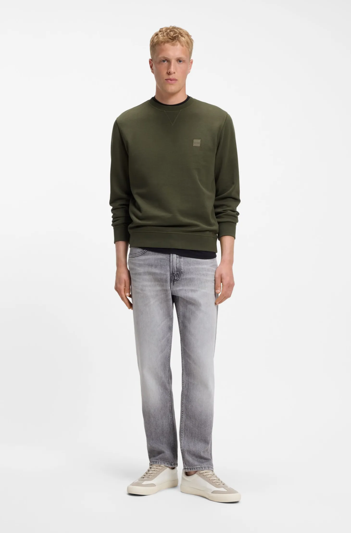 Sweatshirt aus Baumwoll-Terry mit Logo-Patch