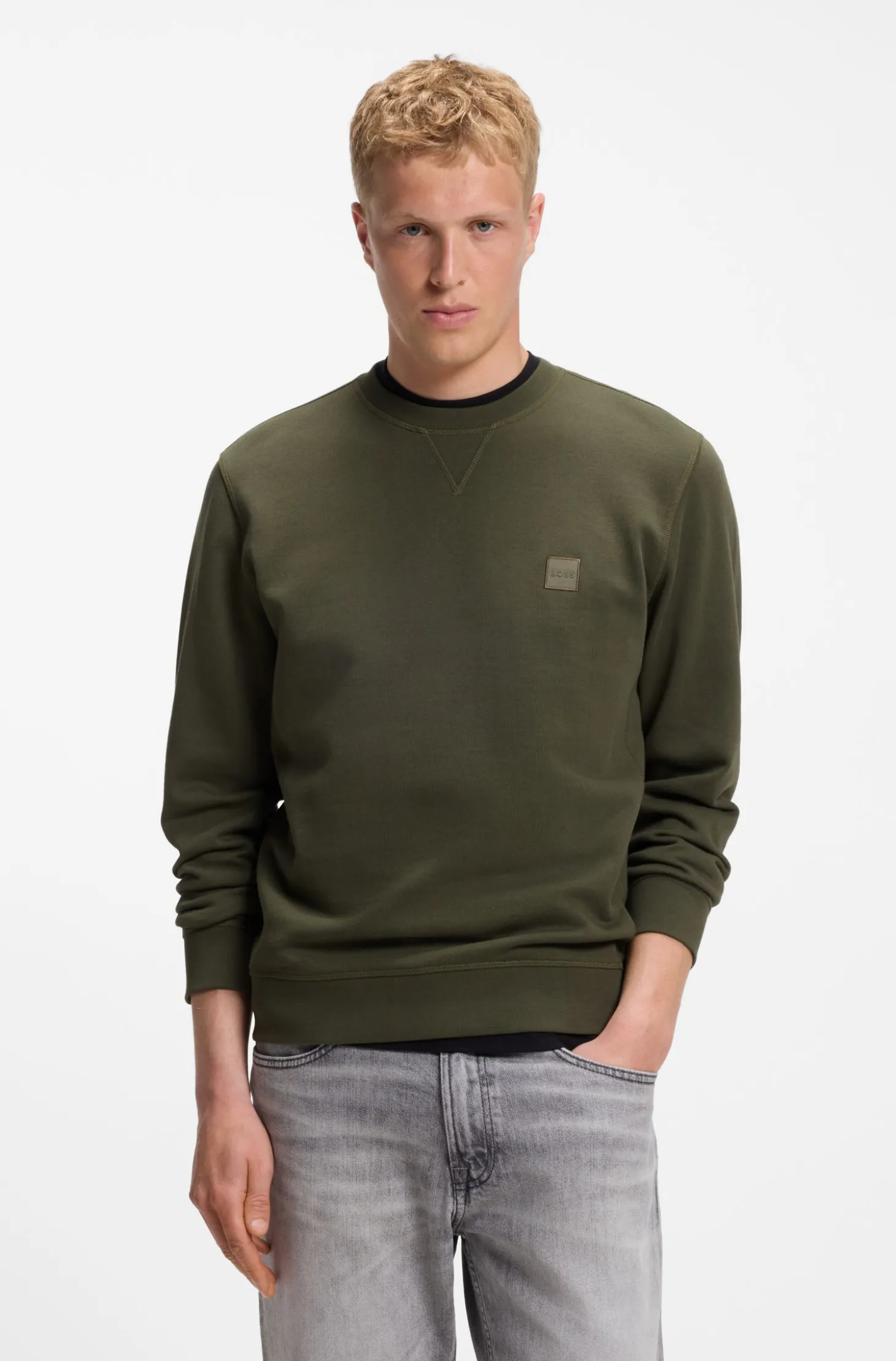Sweatshirt aus Baumwoll-Terry mit Logo-Patch