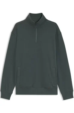 Sweatshirt aus Baumwoll-Terry mit kurzem Reißverschluss