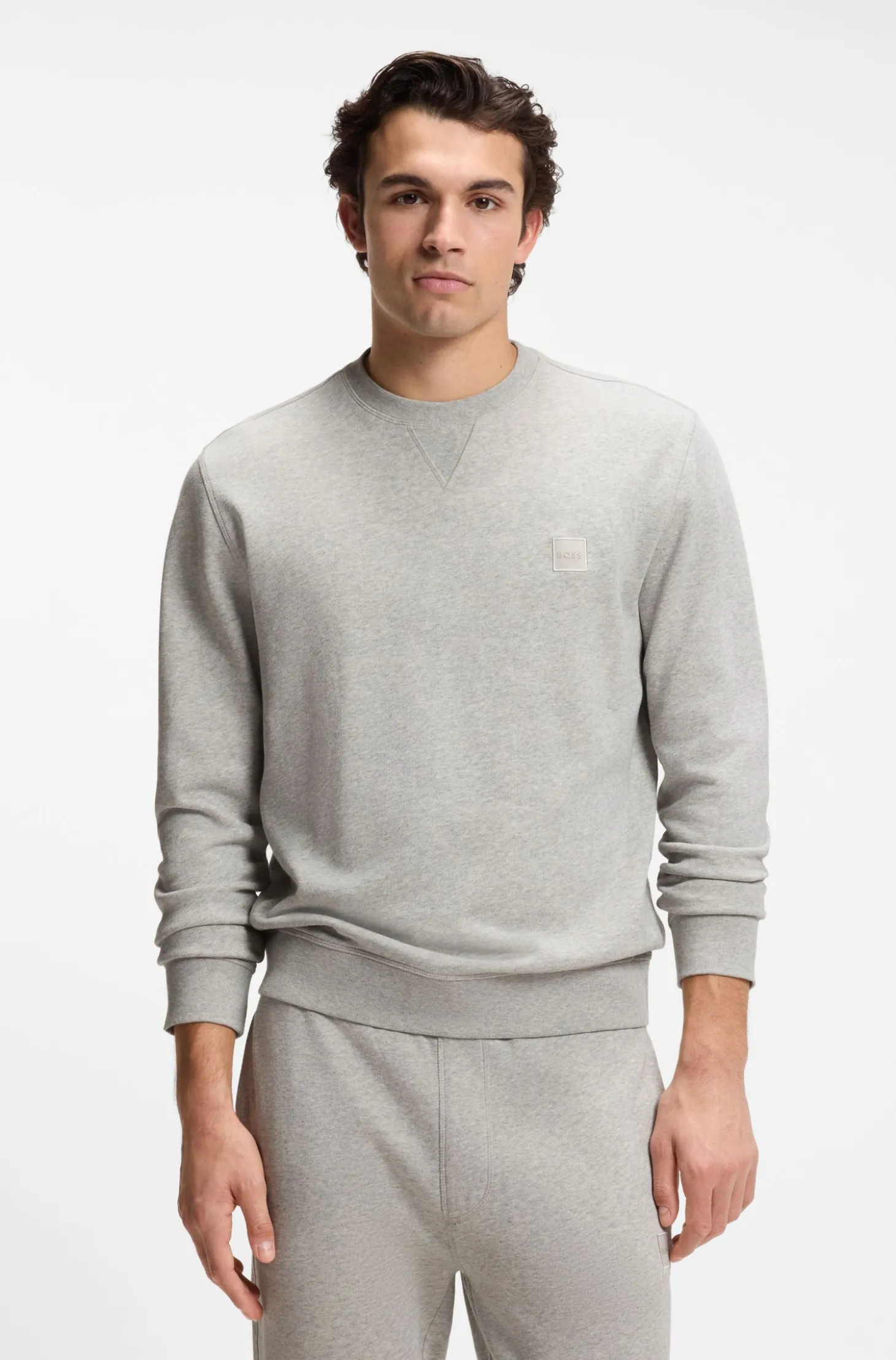 Sweatshirt aus Baumwoll-Terry mit Logo-Patch