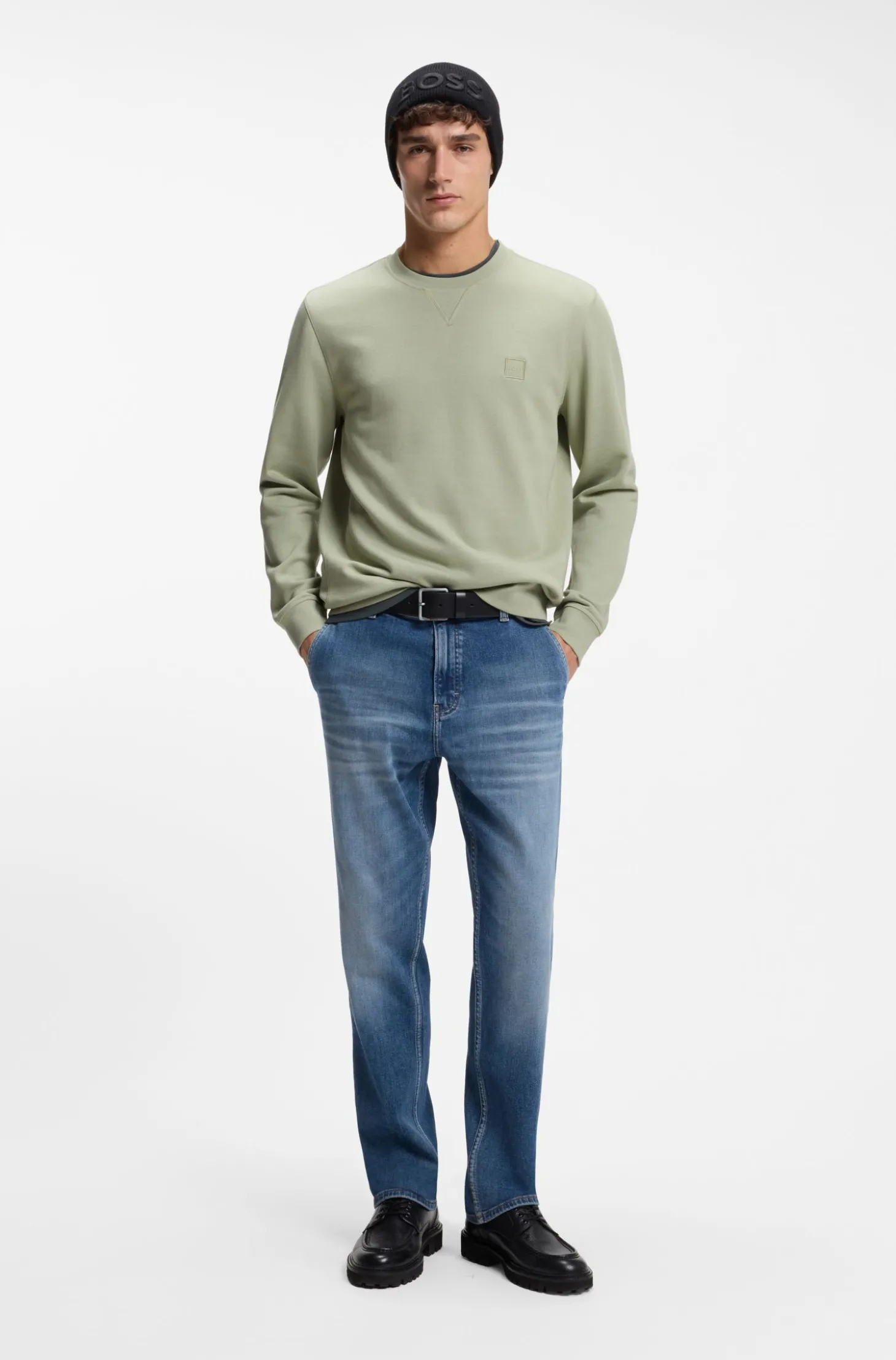 Sweatshirt aus Baumwoll-Terry mit Logo-Patch