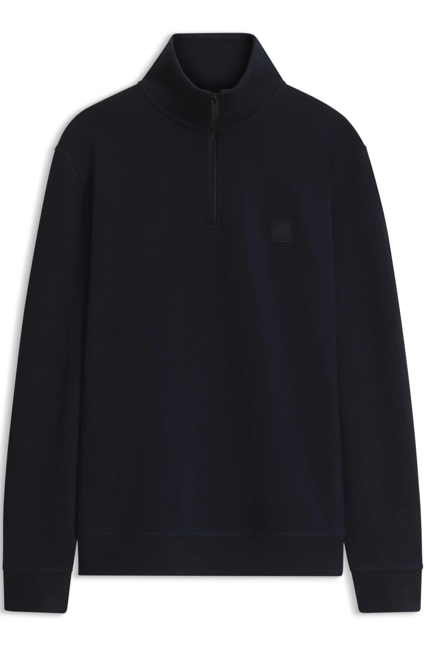 Sweatshirt aus Baumwoll-Terry mit Troyerkragen