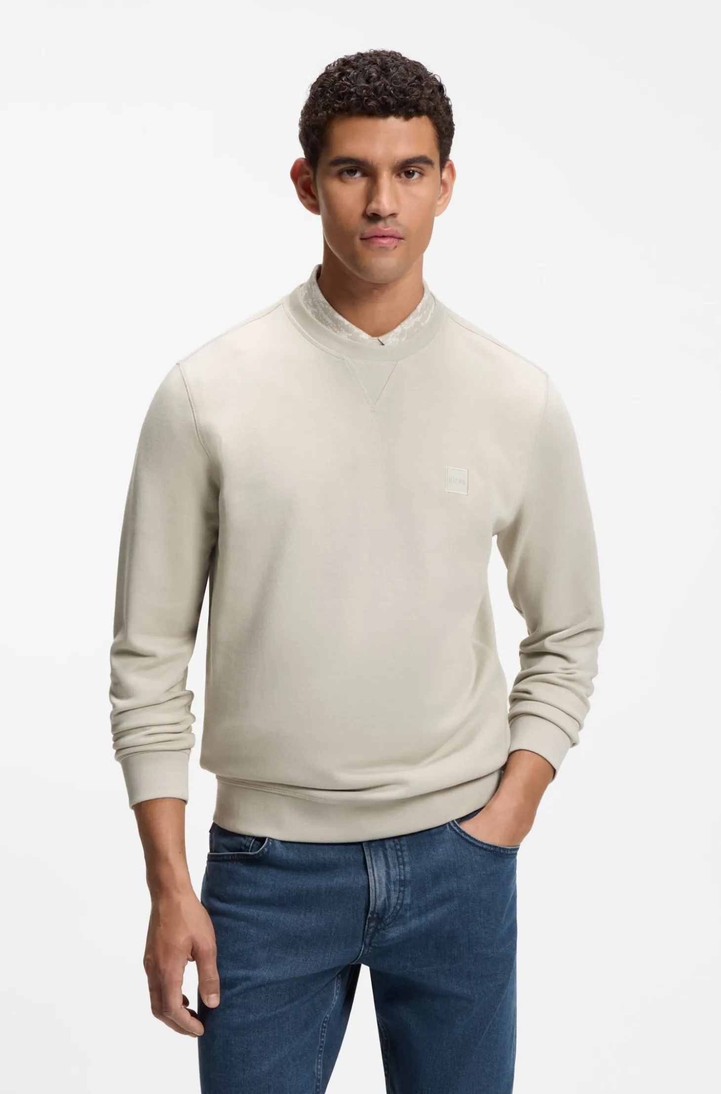 Sweatshirt aus Baumwoll-Terry mit Logo-Patch