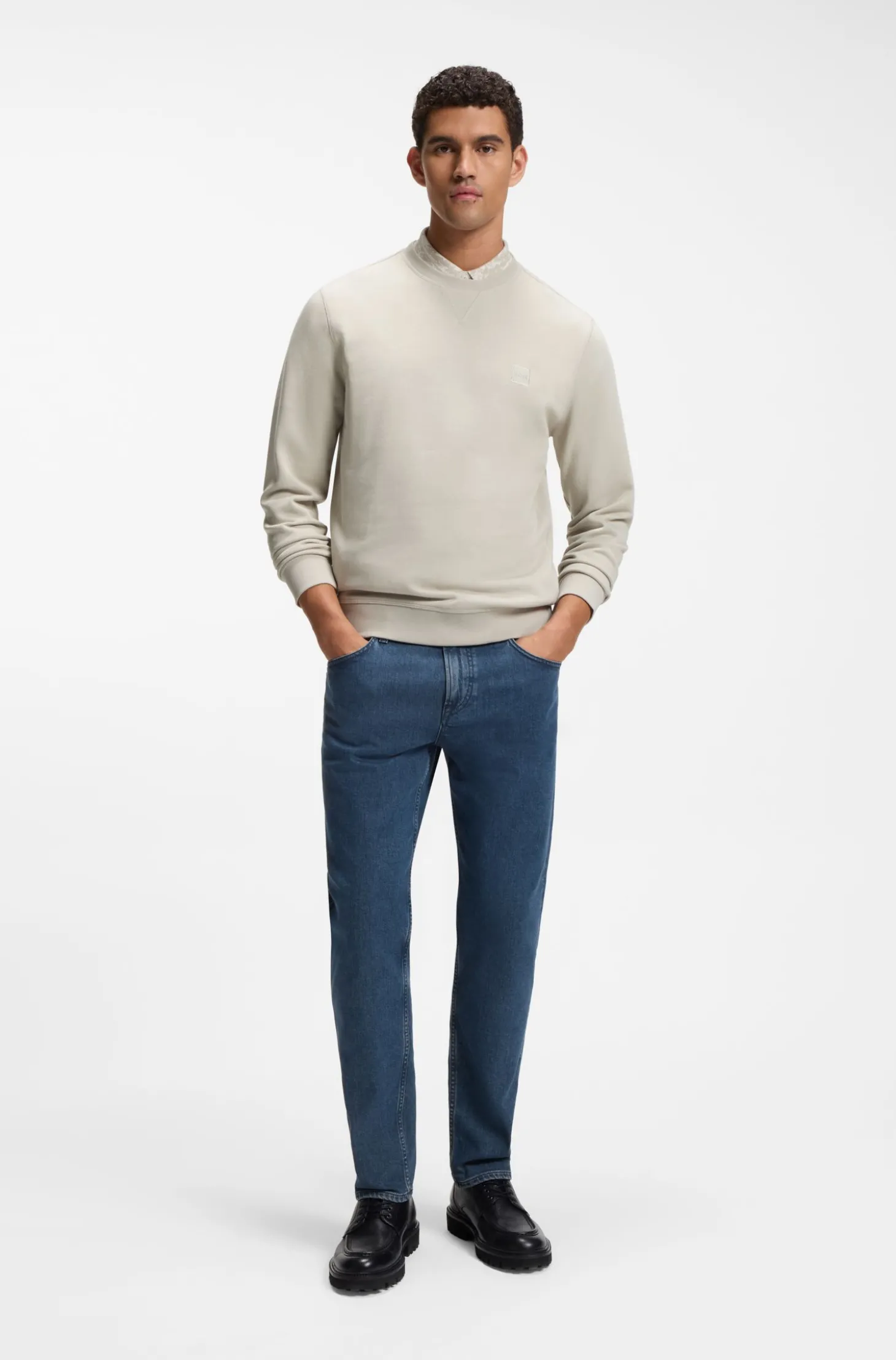Sweatshirt aus Baumwoll-Terry mit Logo-Patch