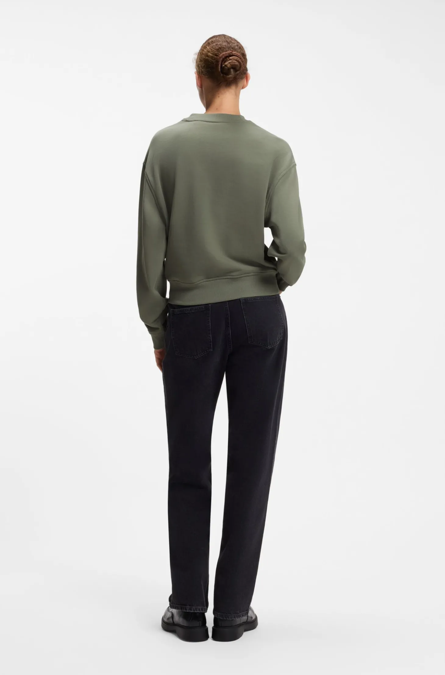Sweatshirt aus Baumwoll-Terry mit Logo-Badge