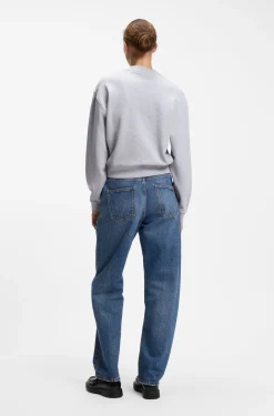 Sweatshirt aus Baumwoll-Terry mit Logo-Badge