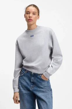 Sweatshirt aus Baumwoll-Terry mit Logo-Badge