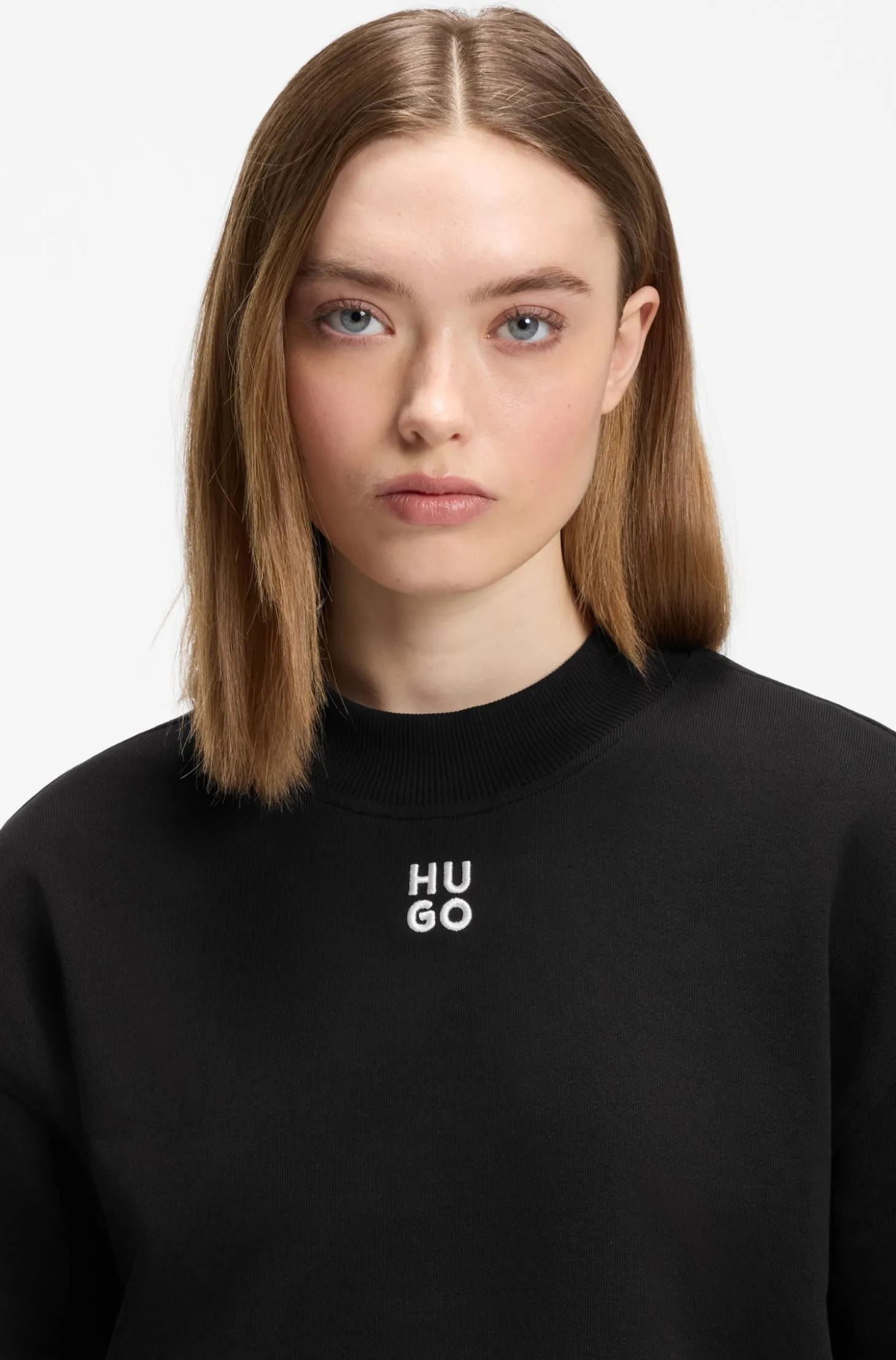 Sweatshirt aus Baumwoll-Terry mit Stack-Logo-Stickerei