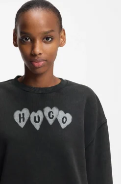 Sweatshirt aus Baumwoll-Terry mit Herz-Logo