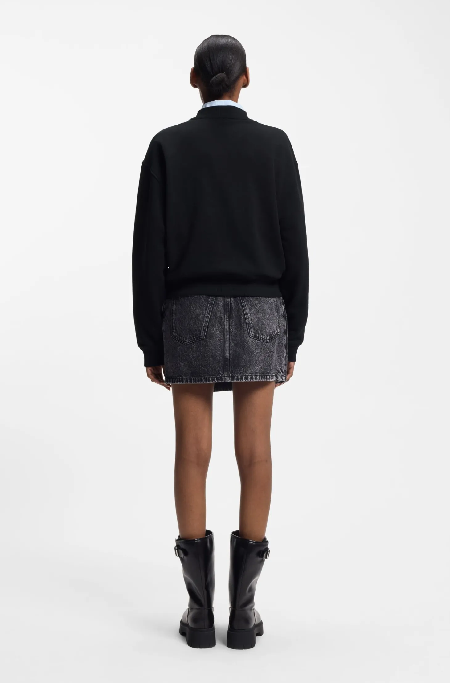 Sweatshirt aus Baumwoll-Terry mit Logo-Badge