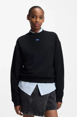 Sweatshirt aus Baumwoll-Terry mit Logo-Badge