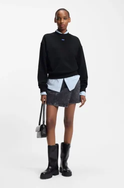 Sweatshirt aus Baumwoll-Terry mit Logo-Badge