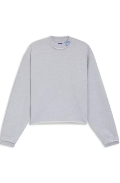 Sweatshirt aus Baumwoll-Terry mit Logo-Kragen