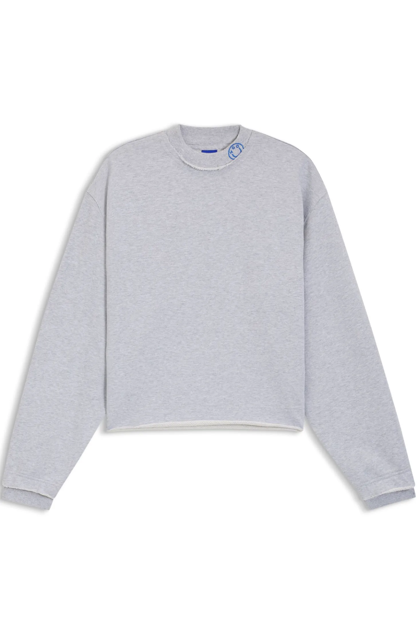 Sweatshirt aus Baumwoll-Terry mit Logo-Kragen