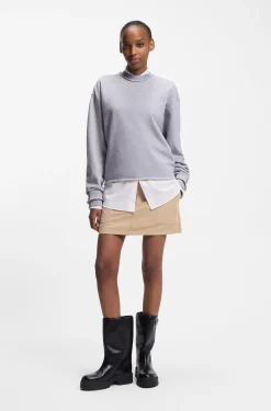 Sweatshirt aus Baumwoll-Terry mit Logo-Kragen