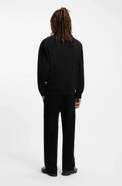 Sweatshirt aus einem Baumwoll-Mix mit Drop-Needle-Streifen