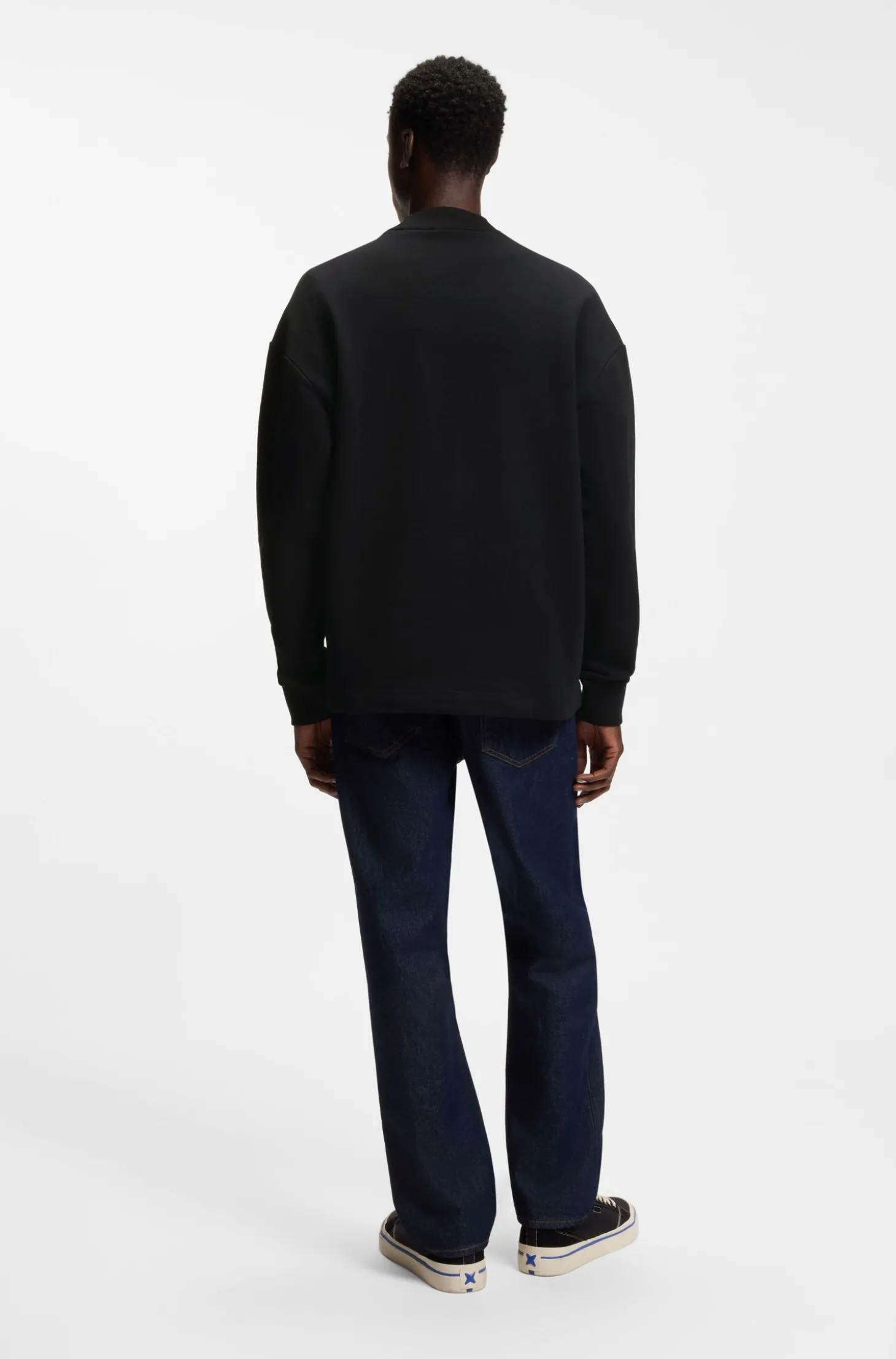 Sweatshirt aus reiner Baumwolle mit Logo-Aufnäher