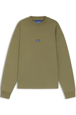 Sweatshirt aus reiner Baumwolle mit Logo-Aufnäher