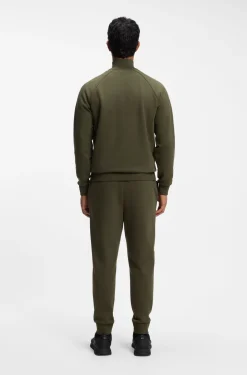 Sweatshirt aus Stretch-Baumwolle mit Troyerkragen