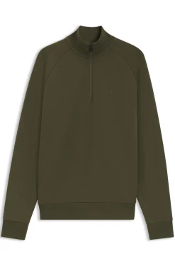 Sweatshirt aus Stretch-Baumwolle mit Troyerkragen