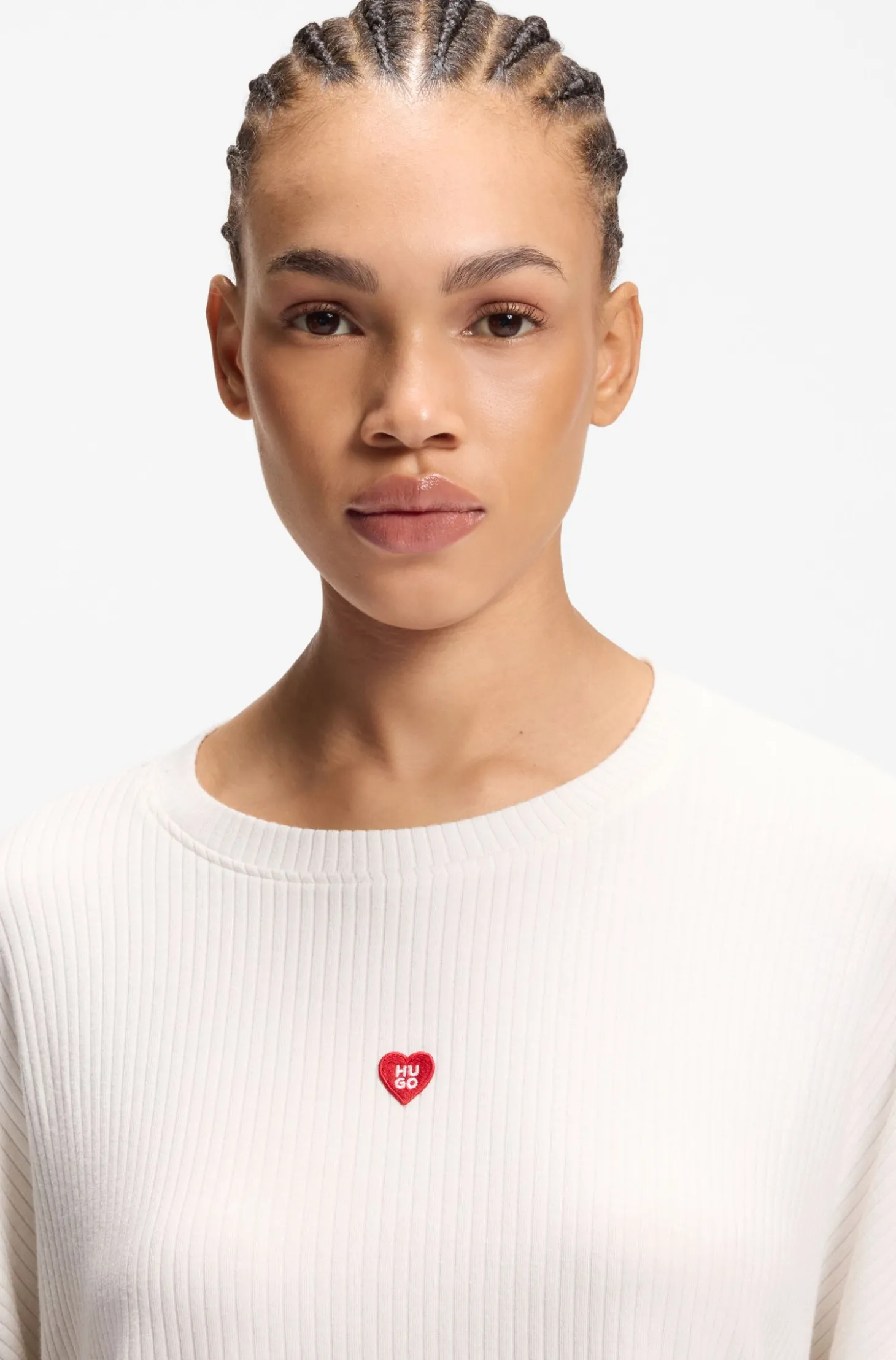 Sweatshirt aus Stretch-Modal mit Herz-Logo
