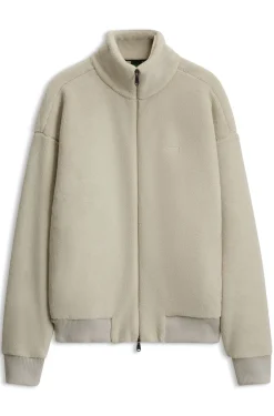 Sweatshirt aus Teddy-Fleece mit Reißverschluss und Logo-Stickerei