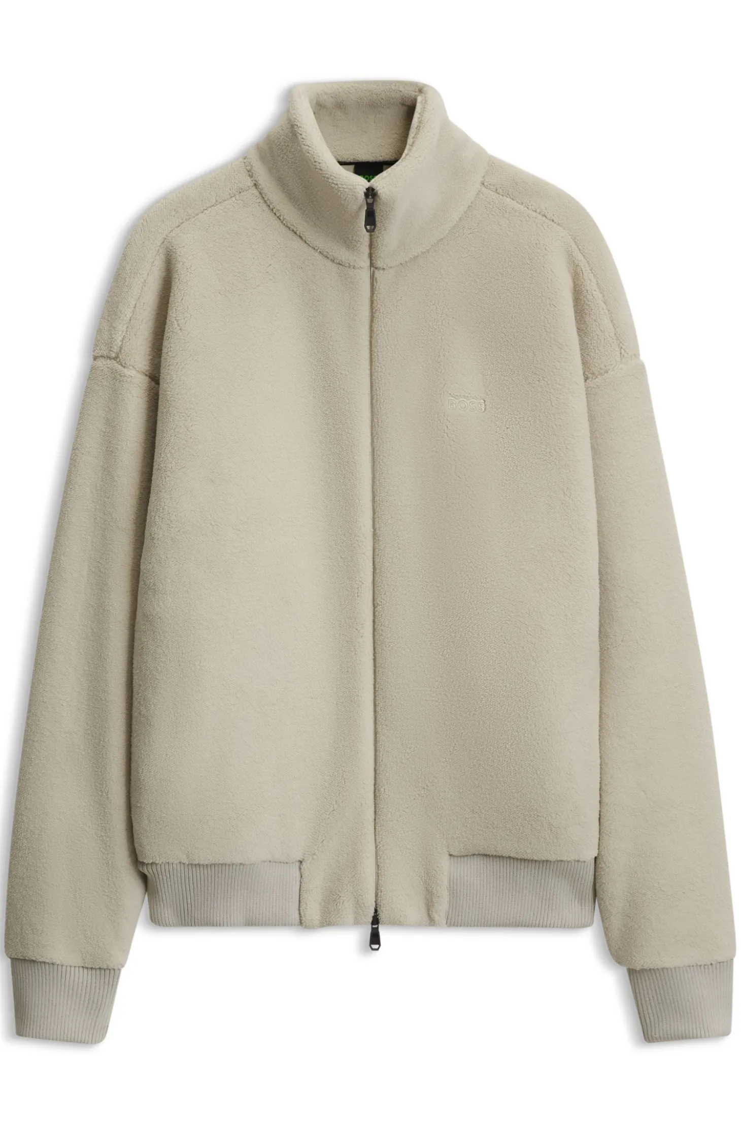 Sweatshirt aus Teddy-Fleece mit Reißverschluss und Logo-Stickerei
