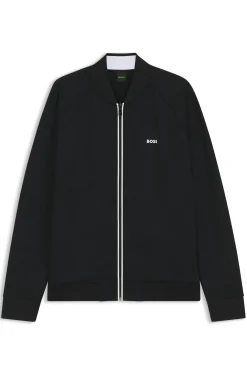 Sweatshirt mit Reißverschluss, Dreiecken in Jacquard-Struktur und gummiertem Logo