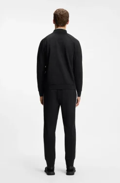 Sweatshirt mit Reißverschluss, Dreiecken in Jacquard-Struktur und gummiertem Logo