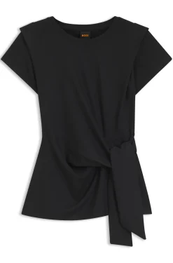 Tailliertes T-Shirt mit Knoten an der Taille