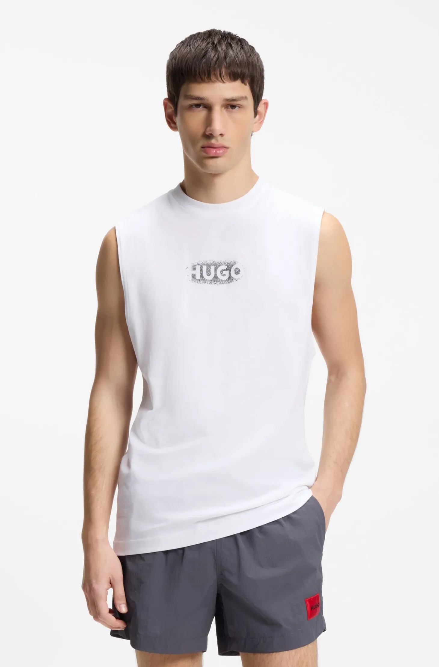 Tanktop aus Baumwoll-Jersey mit Logo-Print