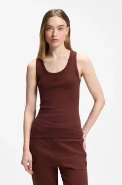 Tanktop aus Baumwoll-Mix mit Stack-Logo-Stickerei