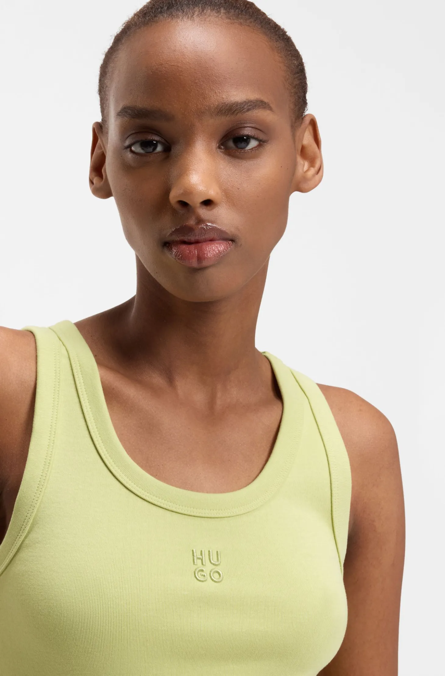 Tanktop aus Baumwoll-Mix mit Stack-Logo-Stickerei
