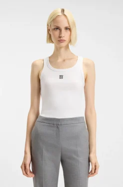 Tanktop aus Baumwoll-Mix mit Stack-Logo-Stickerei
