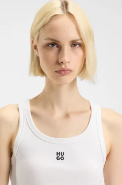 Tanktop aus Baumwoll-Mix mit Stack-Logo-Stickerei