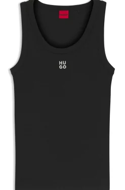 Tanktop aus Baumwoll-Mix mit Stack-Logo-Stickerei