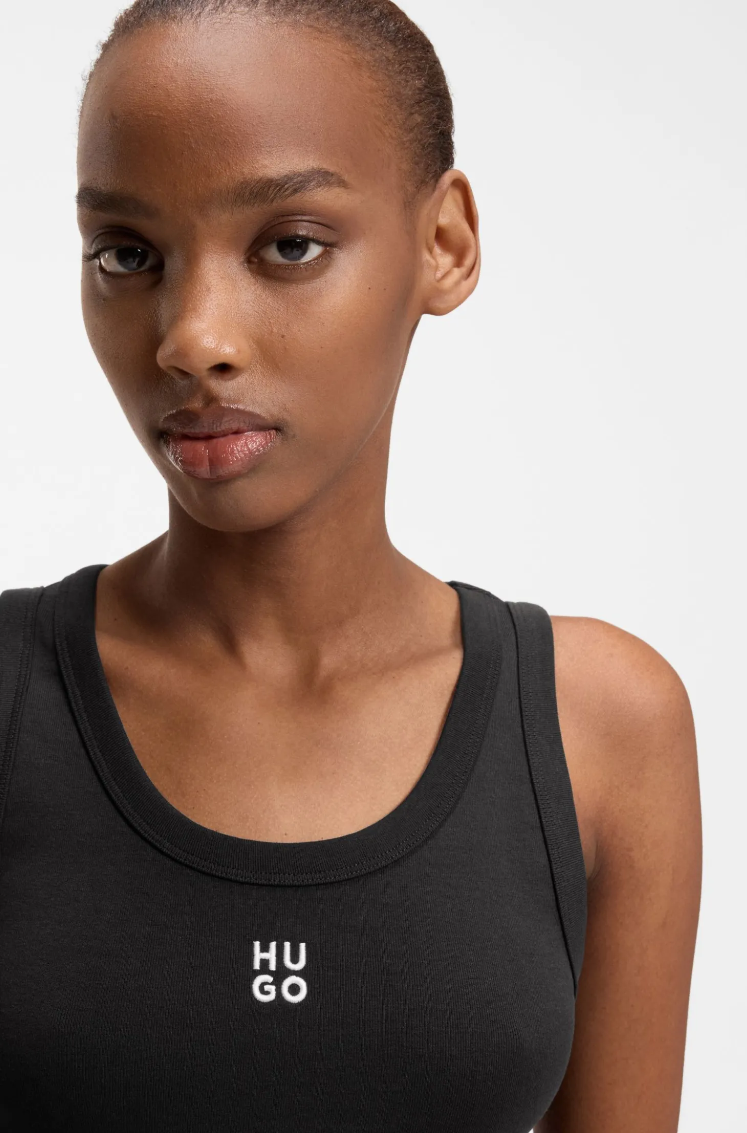 Tanktop aus Baumwoll-Mix mit Stack-Logo-Stickerei