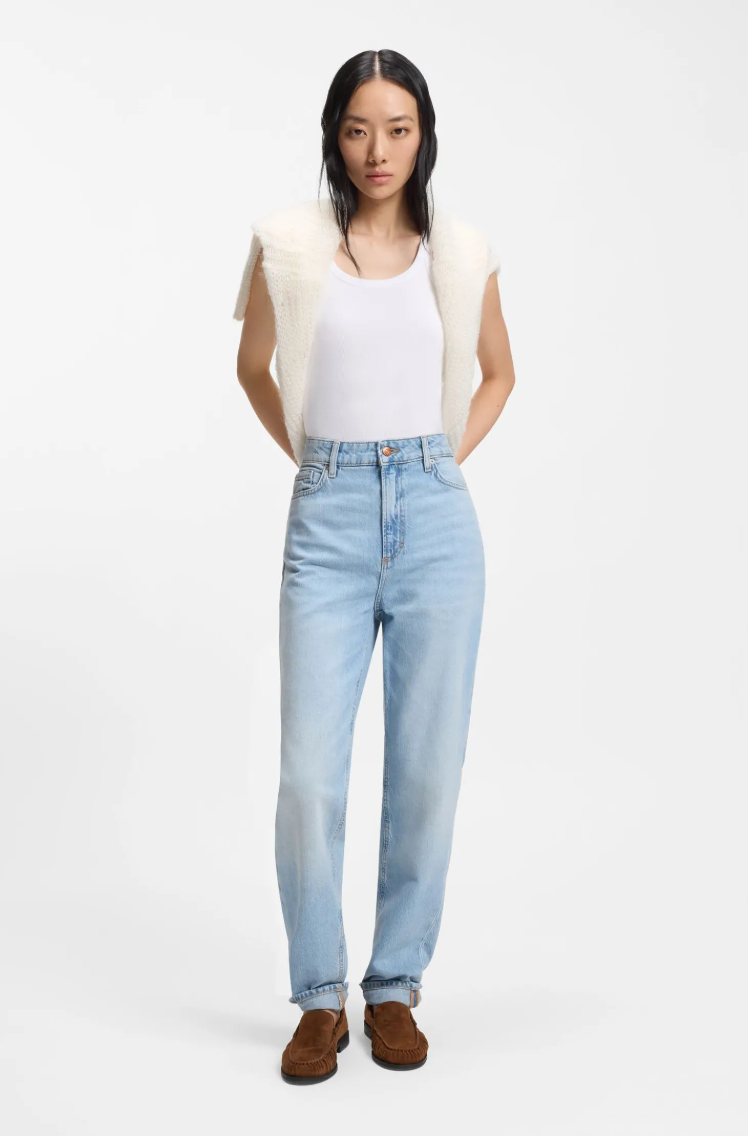 Tanktop aus Stretch-Baumwolle mit Racerback