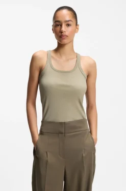 Tanktop aus Stretch-Baumwolle mit Racerback
