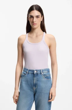 Tanktop aus Stretch-Baumwolle mit Racerback