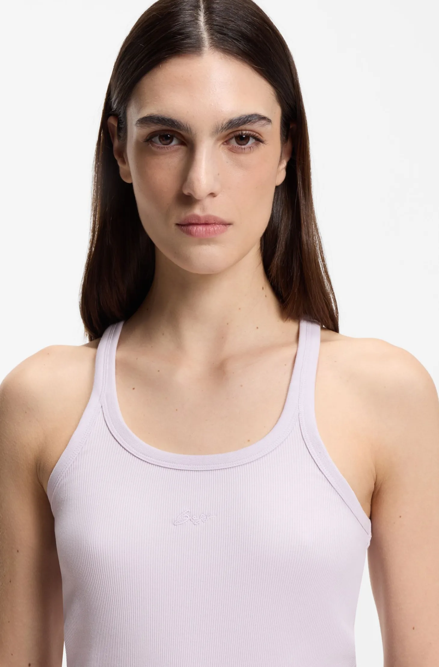 Tanktop aus Stretch-Baumwolle mit Racerback