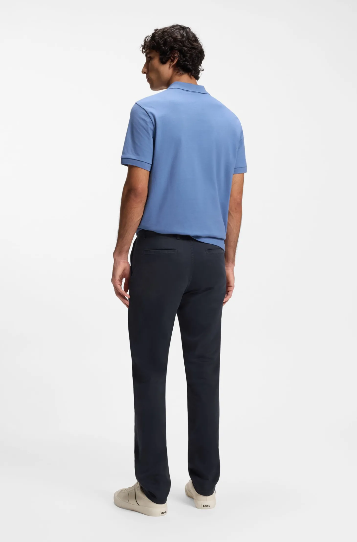Tapered-Fit Hose aus Baumwoll-Satin mit Elasthan-Anteil