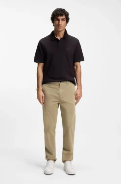 Tapered-Fit Hose aus Baumwoll-Satin mit Elasthan-Anteil