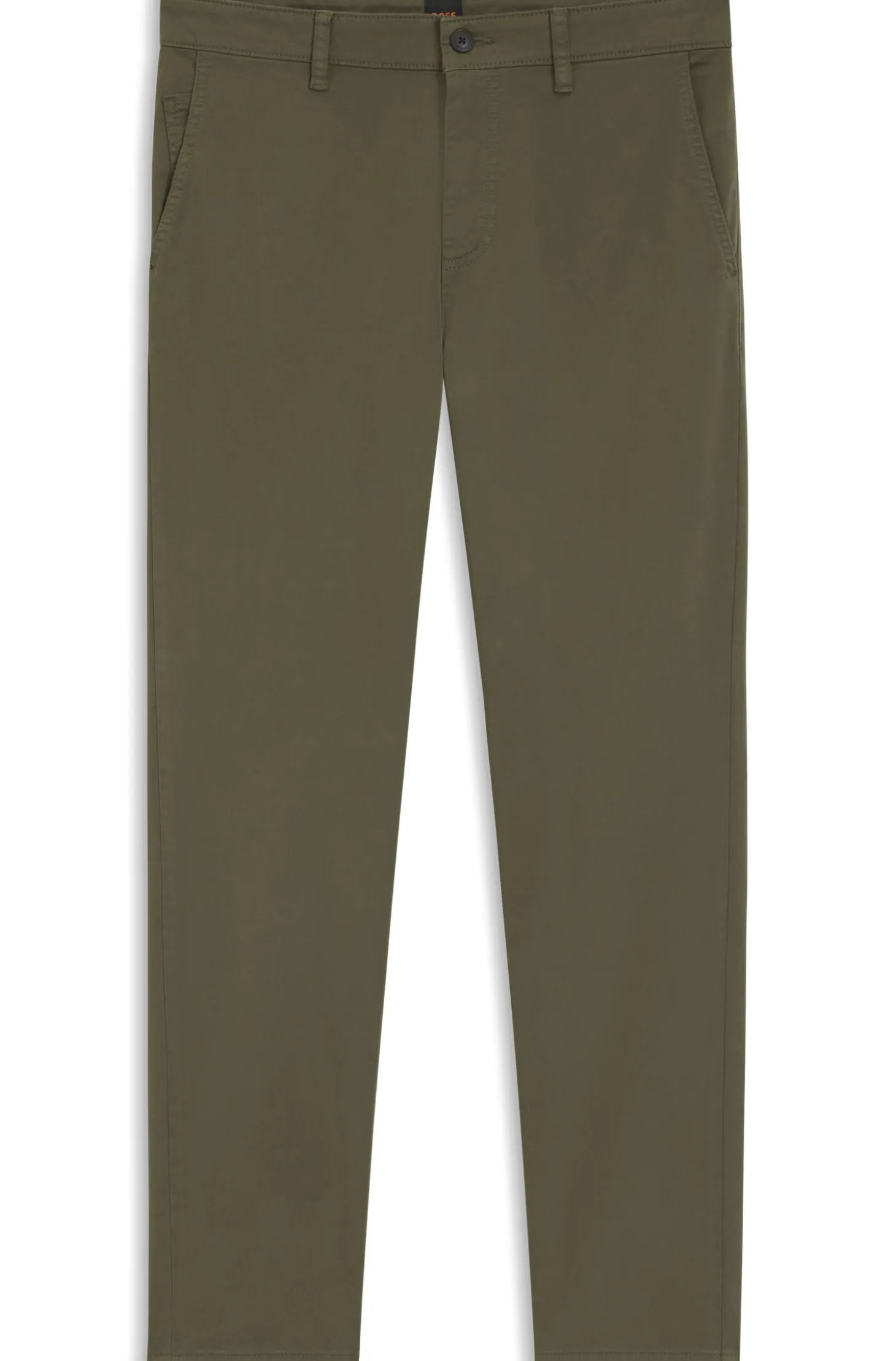 Tapered-Fit Hose aus Baumwoll-Satin mit Elasthan-Anteil